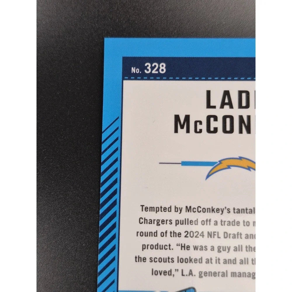 2024 Panini Donruss Rated Rookie Ladd McConkey #328 Red Pandora Prizm (RC)